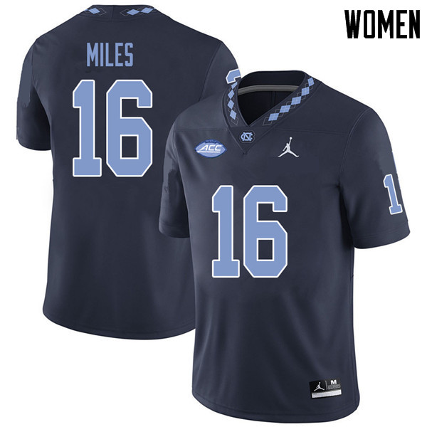 Jordan Brand Women #16 Manny Miles North Carolina Tar Heels College Football Jerseys Sale-Navy